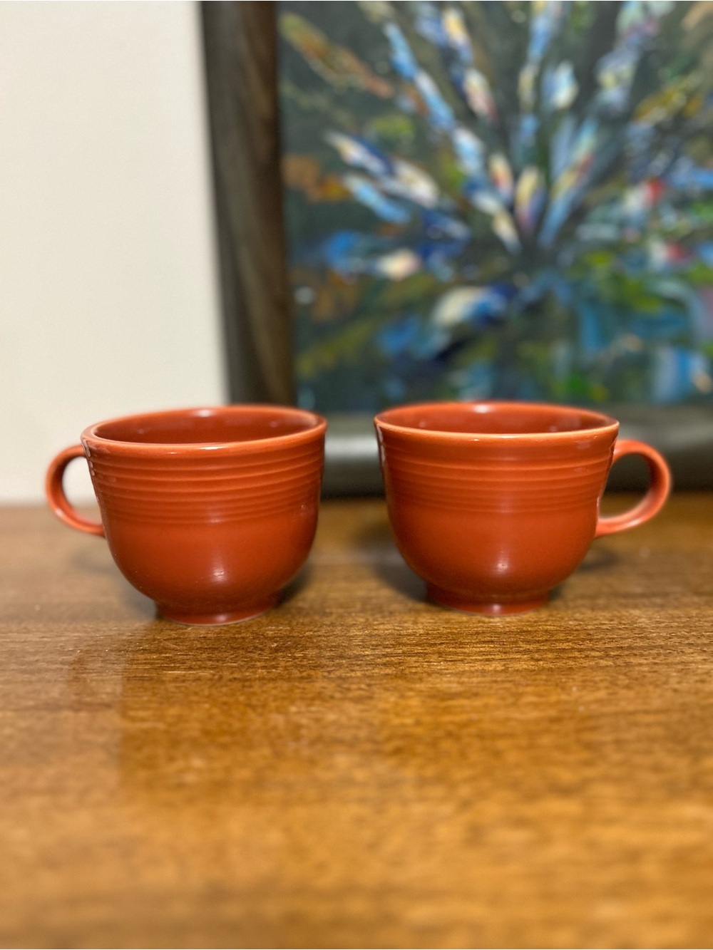 Fiesta HLC Modern Flat Tea Cups / Coffee Mugs - Set of 2 (2008 Date Code)